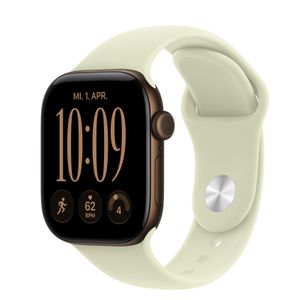 Apple Watch S12 Cellular 42mm Dark Bronze Aluminium Case with Pale Succulent Sport Band - S/M