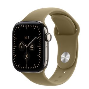 Apple Watch S12 Cellular 42mm Natural Titanium Case with Olive Sport Band - S/M