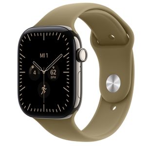 Apple Watch S12 Cellular 46mm Natural Titanium Case with Olive Sport Band - S/M