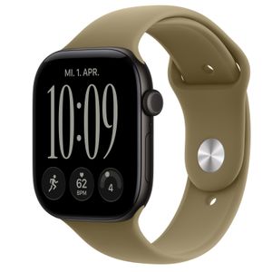 Apple Watch S12 GPS 46mm Black Aluminium Case with Olive Sport Band - S/M