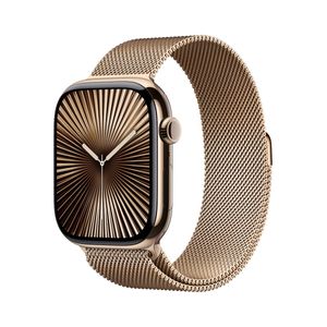 Apple Watch Series 10 GPS + Cellular 42mm Gold Titanium Case with Gold Milanese Loop