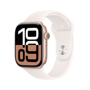 Apple Watch Series 10 GPS + Cellular 42mm Rose Gold Aluminium Case with Light Blush Sport Band - M/L