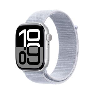 Apple Watch Series 10 GPS + Cellular 42mm Silver Aluminium Case with Blue Cloud Sport Loop