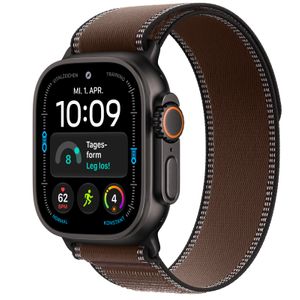 Apple Watch Ultra 4 Cellular 49mm Black Titanium Case with Dark Umber Trail Loop - S/M