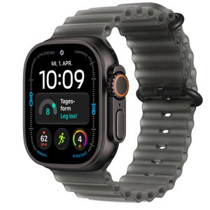 Apple Watch Ultra 4 Cellular 49mm Black Titanium Case with Translucent Black Ocean Band