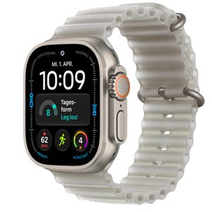 Apple Watch Ultra 4 Cellular 49mm Natural Titanium Case with Translucent Gray Ocean Band