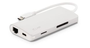 LMP USB-C mini Dock 8-port: HDMI, 3x USB 3.0, Ethernet, SD-MicroSD, USB-C charging Silver