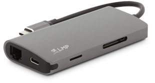 LMP USB-C mini Dock 8-port: HDMI, 3x USB 3.0, Ethernet, SD-MicroSD, USB-C charging Space Gray