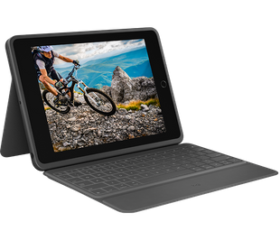Logitech Rugged Folio Ultra-protective keyboard case with Smart Connector for iPad (7th, 8th and 9th gen) - Graphite - UK