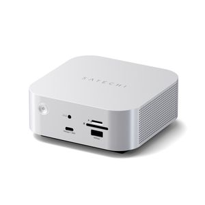 Satechi Thunderbolt 5 CubeDock with SSD Enclosure (3xTBT 5 Downstream Ports, TBT 5 Host Port 140W,2x USB-C 3.2, 2x USB-A 3.2, 2.5 Gigabit Ethernet,SD &amp; microSD Reader,M.2 NVMe SSD Enclosure,Active Cooling) - EU - Silver