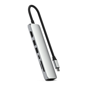 Satechi 7-in-1 USB-C Slim Multiport Adapter with Ethernet - Silver