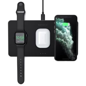 Satechi Trio Wireless Charging Pad за Apple Watch, Airpods, iPhone Black