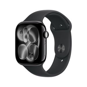 Apple Watch S11 GPS 42mm Jet Black Aluminium Case with Black Sport Band - M/L