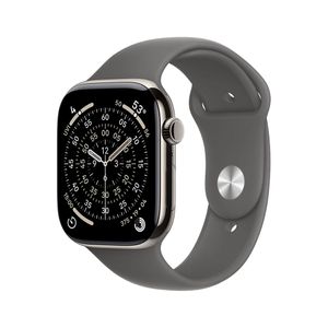 Apple Watch S11 Cellular 42mm Natural Titanium Case with Stone Grey Sport Band - S/M