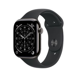 Apple Watch S11 Cellular 42mm Slate Titanium Case with Black Sport Band - S/M