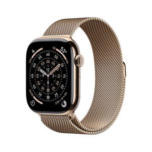 Apple Watch S11 Cellular 42mm Gold Titanium Case with Gold Milanese Loop