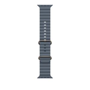 Apple Watch 49mm Band: Anchor Blue Ocean Band - Natural Titanium Finish