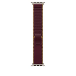 Apple Watch 49mm Titanium Loop: Burgundy Trail Loop - M/L - Natural Titanium Finish