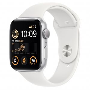 Apple Watch SE (v2) GPS 44mm Silver Aluminium Case with White Sport Band - Regular