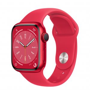 Apple Watch Series 8 GPS 41mm Red Aluminium Case with Red Sport Band - Regular