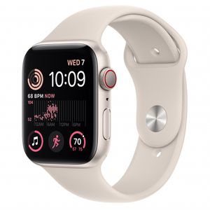 Apple Watch SE (v2) GPS + Cellular 44mm Starlight Aluminium Case with Starlight Sport Band - Regular