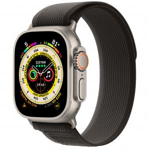 Apple Watch Ultra GPS + Cellular, 49mm Titanium Case with Black/Gray Trail Loop - S/M