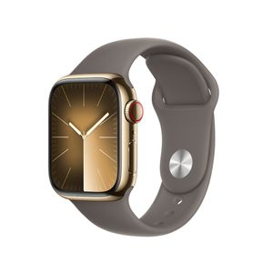 Apple Watch Series 9 Cellular 41mm Gold Stainless Steel Case w Clay Sport Band - M/L