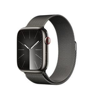 Apple Watch Series 9 Cellular 41mm Graphite Stainless Steel Case w Graphite Milanese Loop
