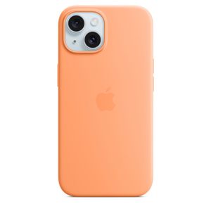 Apple iPhone 15 Silicone Case w MagSafe - Orange Sorbet
