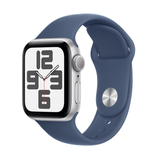Apple Watch SE2 v3 GPS 40mm Silver Alu Case with Denim Sport Band - S/M