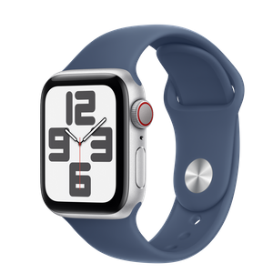 Apple Watch SE2 v3 Cellular 40mm Silver Alu Case with Denim Sport Band - S/M