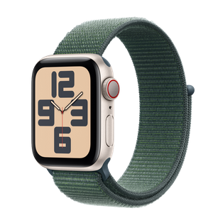 Apple Watch SE2 v3 Cellular 40mm Starlight Alu Case with Lake Green Sport Loop