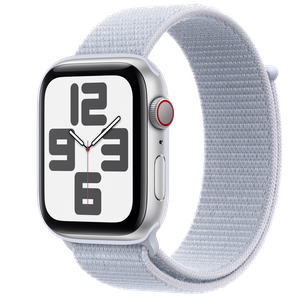 Apple Watch SE2 v3 Cellular 44mm Silver Alu Case with Blue Cloud Sport Loop