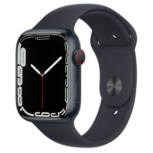 Apple Watch S7 Cellular, 45mm Midnight Aluminium Case with Midnight Sport Band - Regular