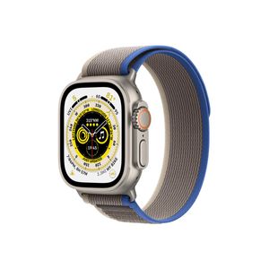 Apple Watch Ultra GPS + Cellular, 49mm Titanium Case with Blue/Gray Trail Loop - S/M